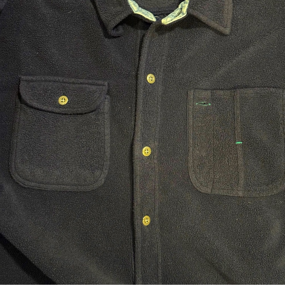 Rare Vintage Tommy Hilfiger Tommy Jeans Polar Fleece Overshirt Navy Men’s XL - Picture 10 of 13